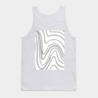 Black and White Minimal Wavy Lines - Abstract Charcoal Drawing Tank Top